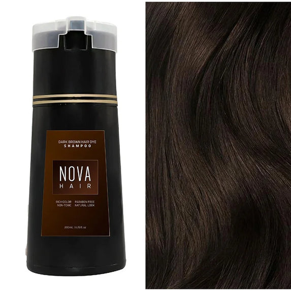 Nova Hair Dye Shampoo Quick Coloring Natural Harmless Cover White Grey Shampoo 3-in-1 Cleaning Nourishing Hair Dye Product