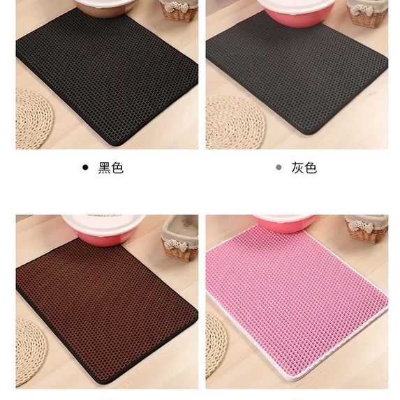 Cat Litter Mat With Gift Double Layer Waterproof Pet Litter Box Mat Non-slip Sand Cat Pad Washable Bed Mat Clean Pad Products
