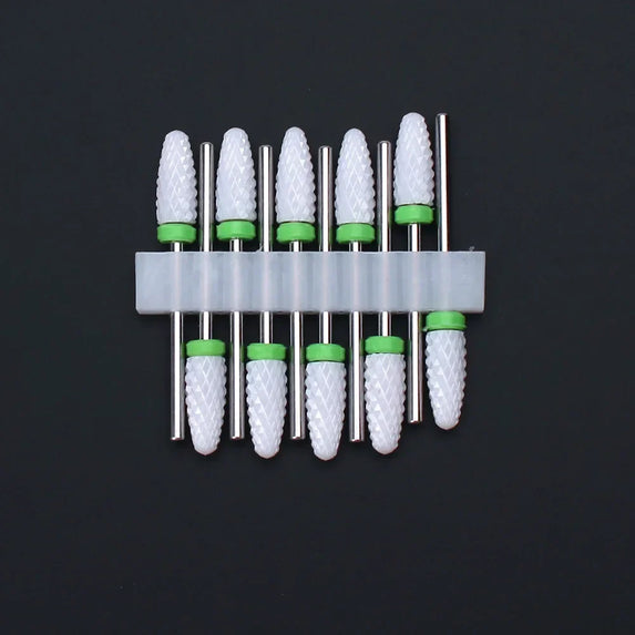10pcs Ceramic Nail Drill Bits Set Milling Cutter for Manicure Drills Electric Nail Files Cuticle Remove Nail File Art Tools