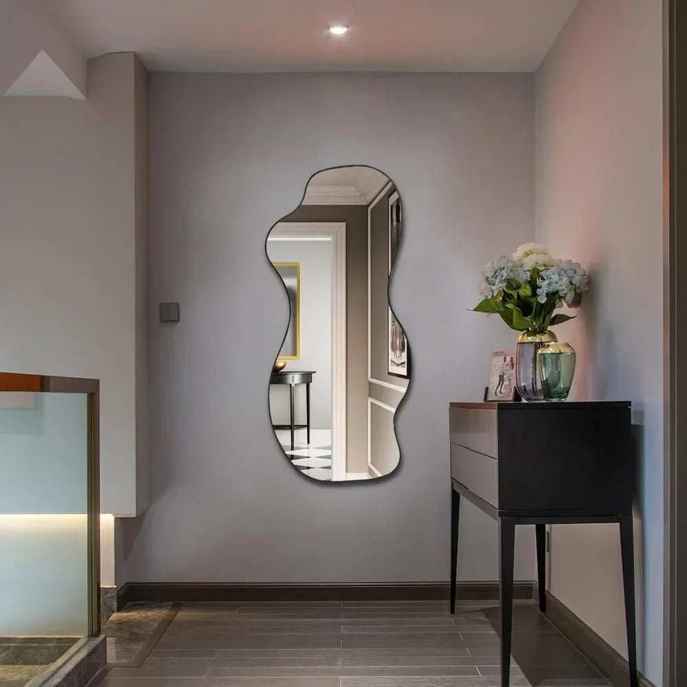 47.2"x21.6" Irregular Mirrors Asymmetrical Wall Mirror Modern Unique Shape Mirror