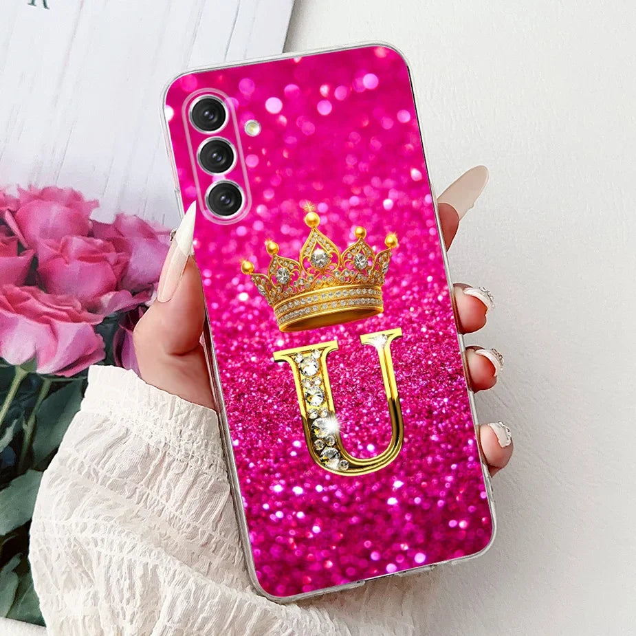 For Samsung Galaxy A14 A24 A34 A54 Case New Crown Letters Cover Soft Slim Phone Case For Samsung A14 A 24 34 54 Galaxy A54 Shell