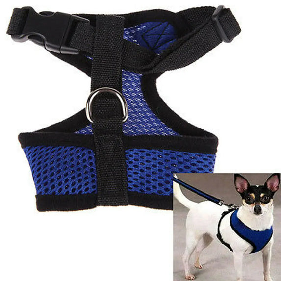 Dog Puppy Breathable Mesh Harness Vest Adjustable Chest Strap Leash Pet Supplies for Dogs Puppy Collar Cat Pet Dog Chest Strap