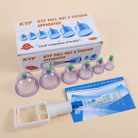 12/6 Pcs Jar Vacuum Cupping Cans Device for Massage Meridian Therapy Acupuncture Anti Cellulite Suction Cup Body Massage Cans