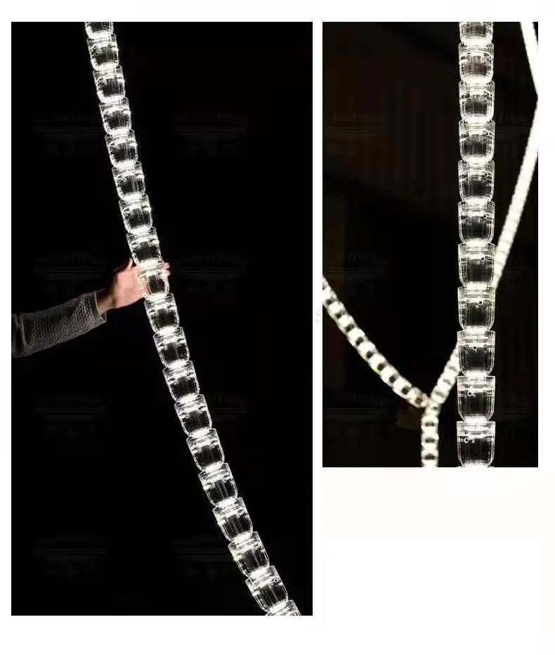 Post-modern simple luxury dining room glass chandelier Nordic designer minimalist art strip living room study bar