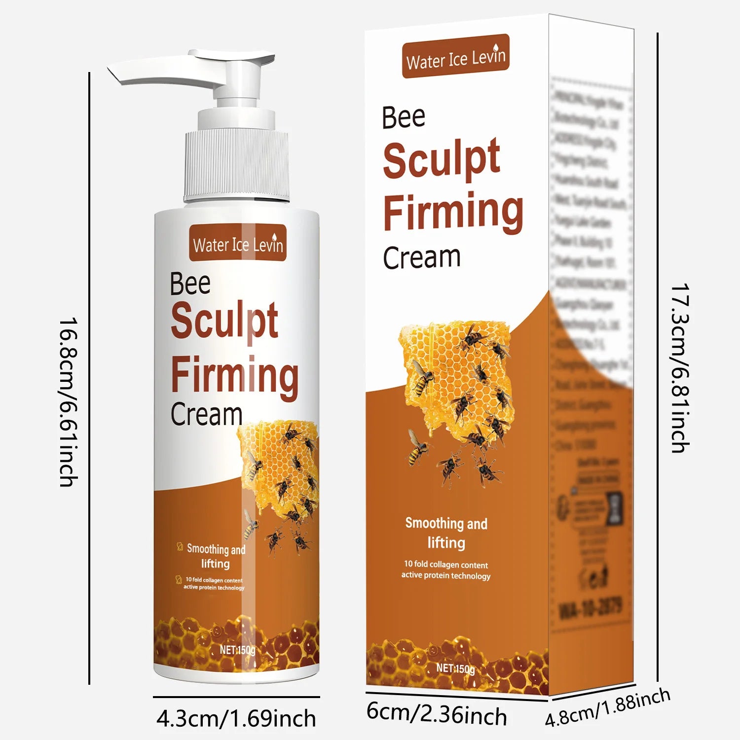150g Bee Venom and Hyaluronic Acid Firming Cream - Unscented Deep Moisturizing Firming Dd Cream, Suitable for All Skin Types, Improves Highly Elasticity and Tightens Skin