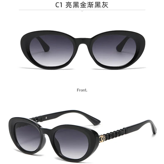 2025 Oval Sunglasses for Women Small Frame Luxury Designer High Quality Sunglass Men Fashion Lentes De Sol Mujer Gafas