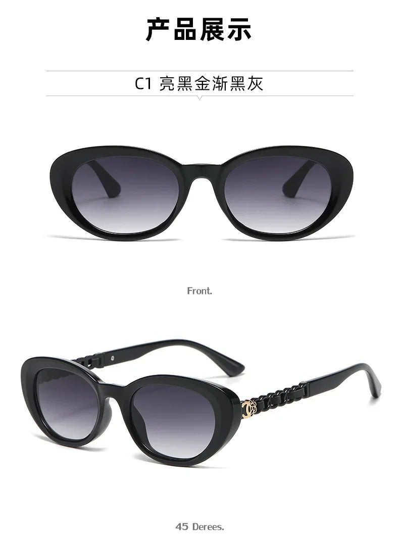 2025 Oval Sunglasses for Women Small Frame Luxury Designer High Quality Sunglass Men Fashion Lentes De Sol Mujer Gafas