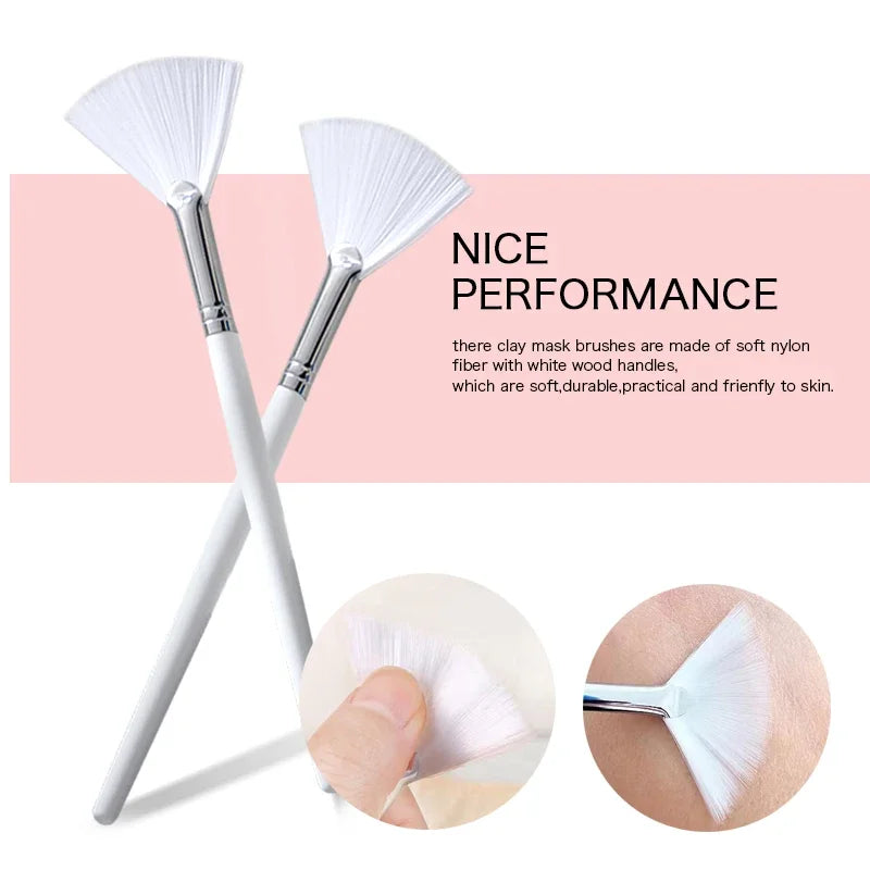 DIY facial mask brush set, soft smear brush, makeup tools, including soft fan, facial brush, acid smear brush