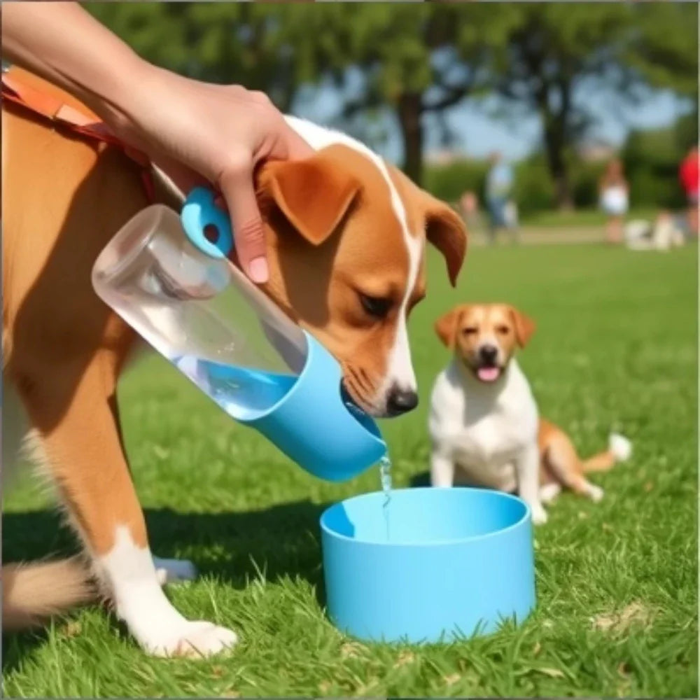1pc Leak Proof Portable Dog Water Bottle with Dispenser, Outdoor Travel Hiking Essential for Dogs, Durable Plastic Dog Water Ket