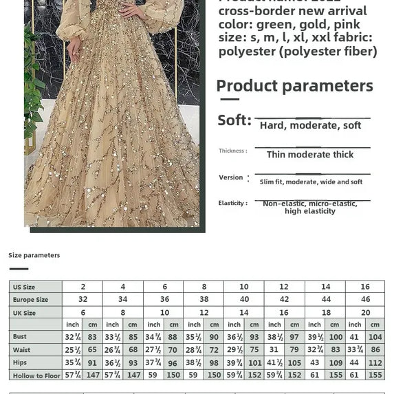 Luxurious Gold Embellished Evening Gown Sexy Lady Queen Atmosphere Long Dress New 2025 Heavy Workmanship Elegant Women's Dress