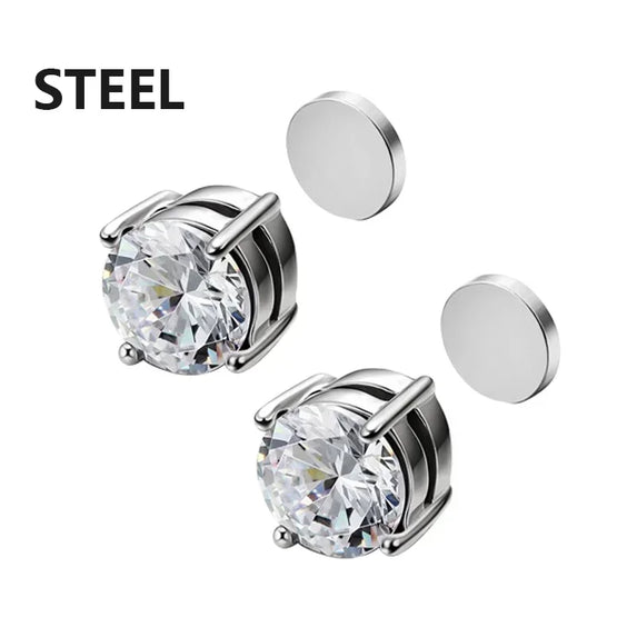 2PCS Magnetic Ear Clips Stud Earrings Non Piercing Strong Magnet Fake Piercing Women Men Jewelry Clip Earrings for Kids Girls