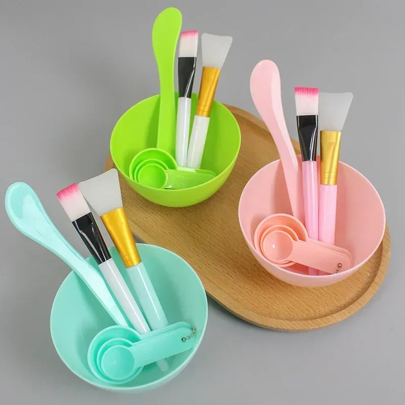7pcs Facial Brush Mask Bowl Spoon Set Mask Brush Bar DIY Beauty Tools Mixing Tools Skin Care Makeup Supplies Woman Facial Tools