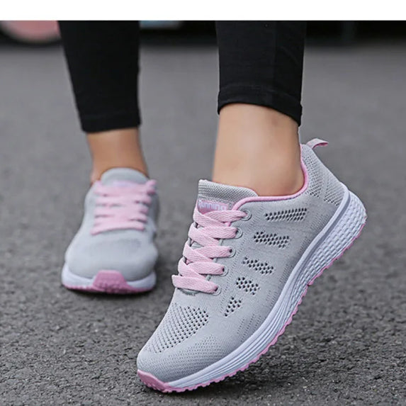 Women Casual Shoes Fashion Breathable Walking Mesh Flat Shoes Sneakers Women 2021 Gym Vulcanized Shoes White Female Footwear
