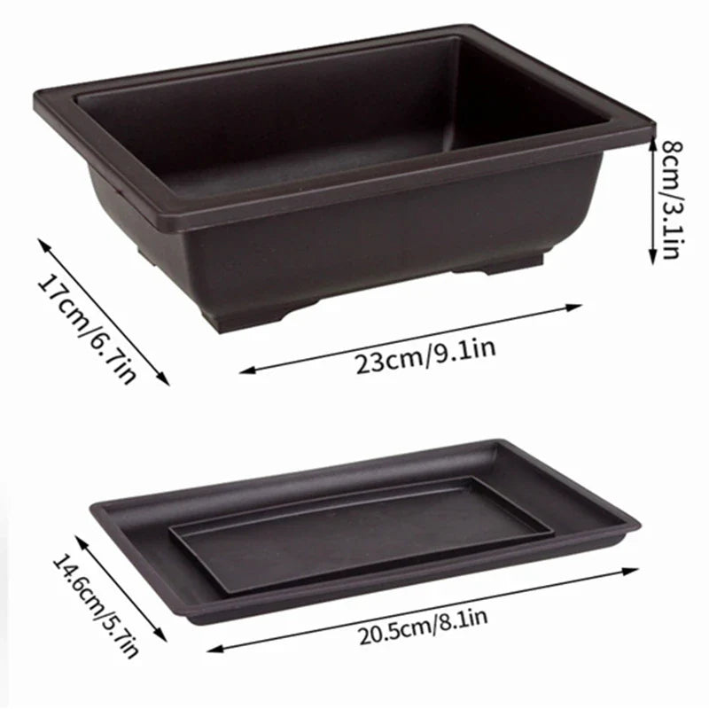 Flowerpots Imitation Purple Clay Succulent Plants Pots Outdoor Garden Landscape Bonsai Pot Trays Rectangular Square Planter