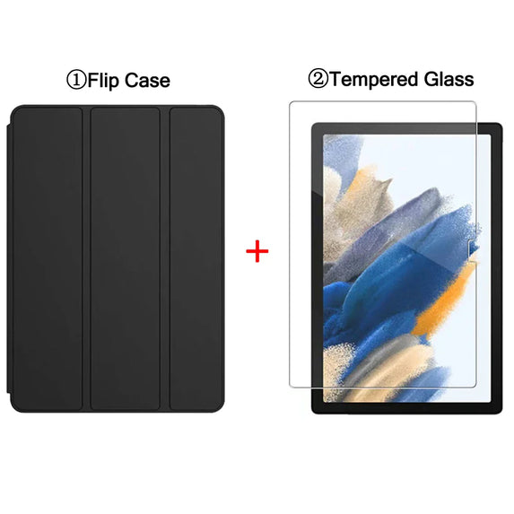 Tablet Stand Protection Flip For Samsung Galaxy Tab A8 10.5'' 2021 Cover for SM-X200 X205 Case Tri-fold Back Case for x200 Film