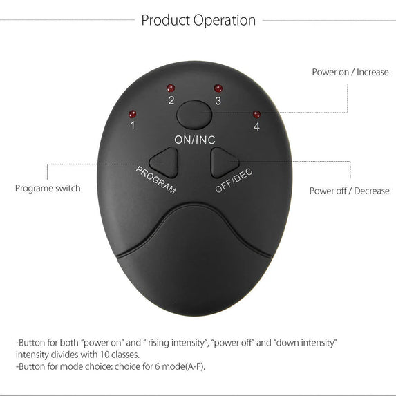 Abdomen Muscle Stimulator Portable Abdominal Training Device 6 Modes Wireless Workout Equipment for Fitness