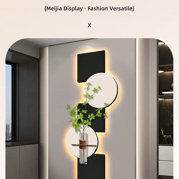 Modern Hydroponics Green Plants LED Decorative Paintings Home Decor Living Room Bedroom Entrance Hallway Sandstone Mural Lights