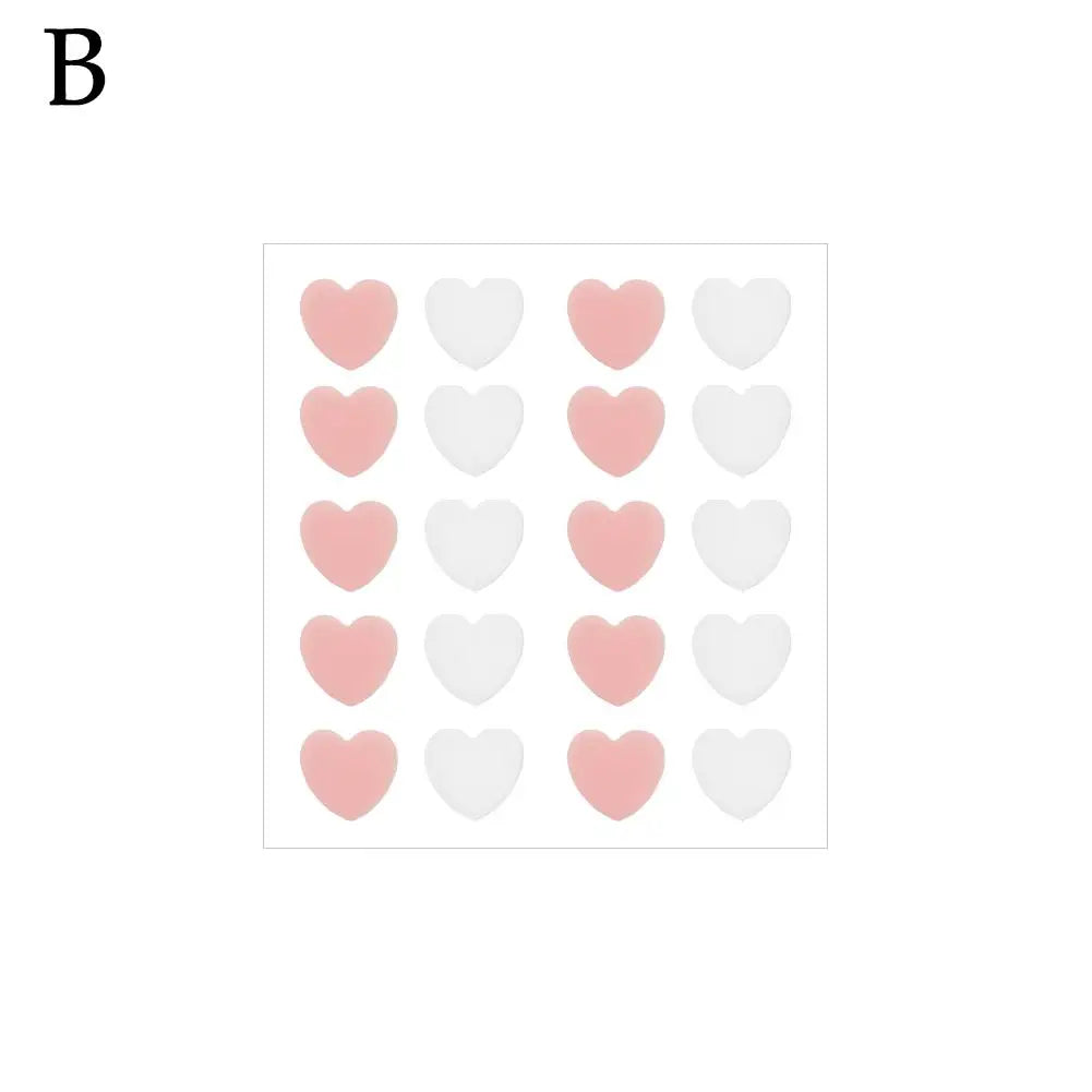 12/20 Counts Acne Care Patches Cute Pink Heart Shaped Acne Pimple Patches Invisible Acne Cover Treatment Stickers Skin Care