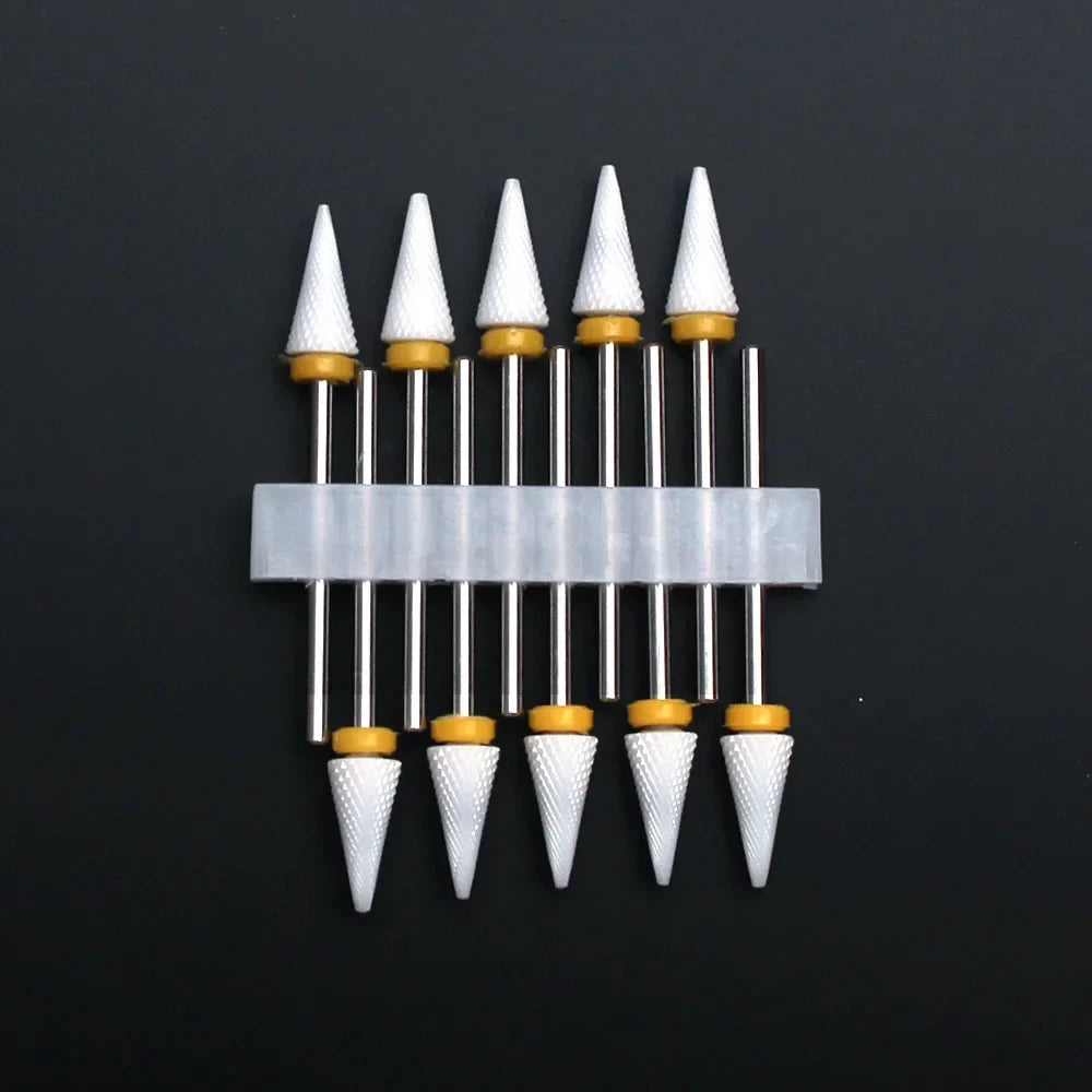 10pcs Ceramic Nail Drill Bits Set Milling Cutter for Manicure Drills Electric Nail Files Cuticle Remove Nail File Art Tools