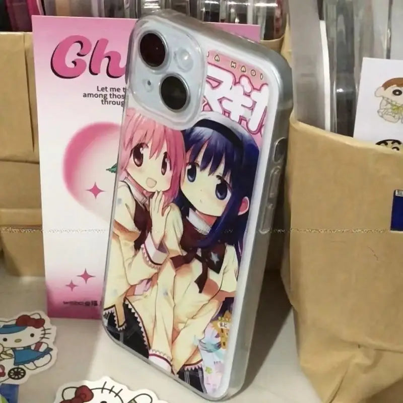 Y2k Hip Hop Girls Print Phone Case For iPhone 16 15 14 13 12 11 Mini Pro Max X XR XSMax 7 8 Plus SE20 Transparent Cover