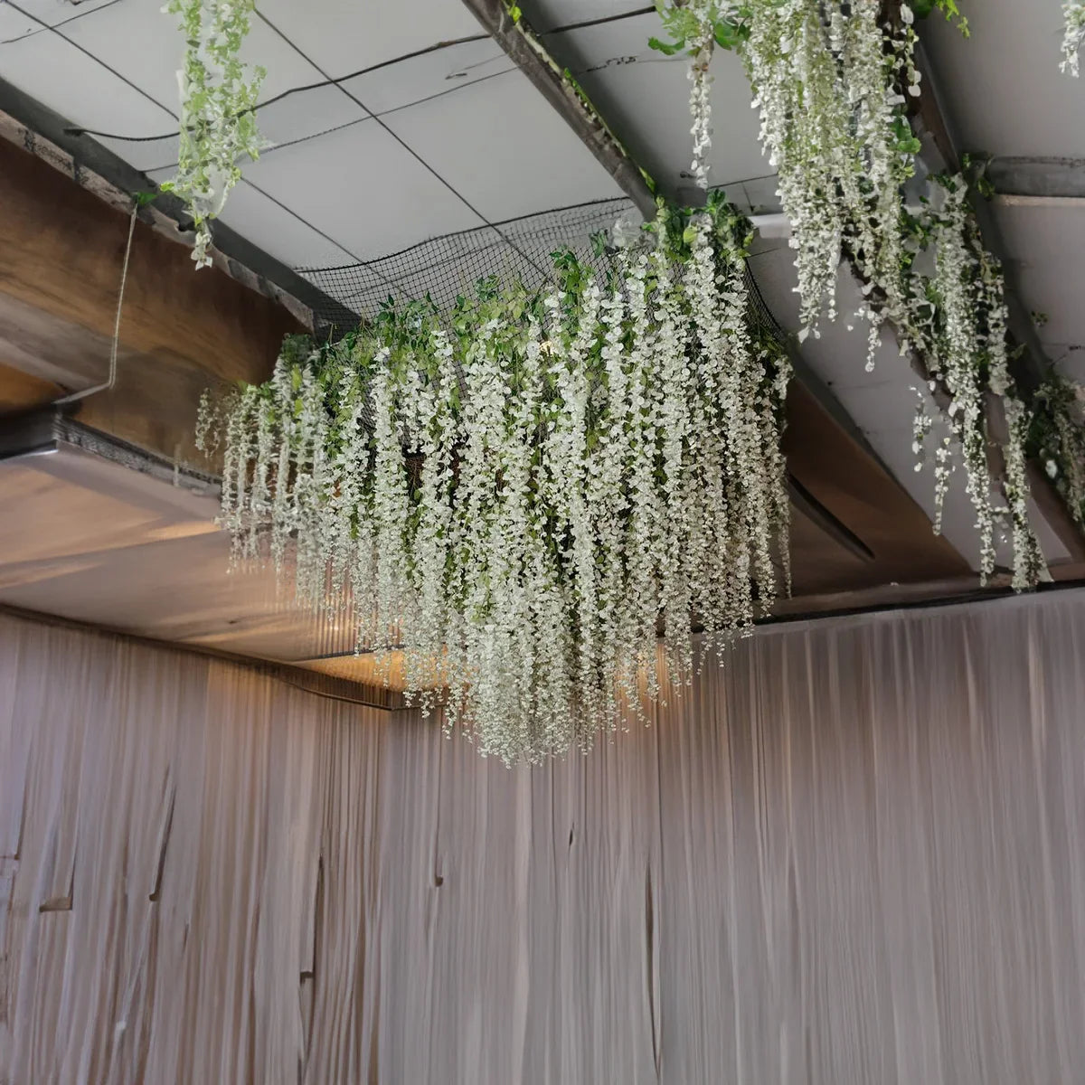 12pcs Artificial Flowers Silk Wisteria Vine Fake Silk Hanging Flower for Wedding Party Garden Outdoor Greenery Home Wall Decor