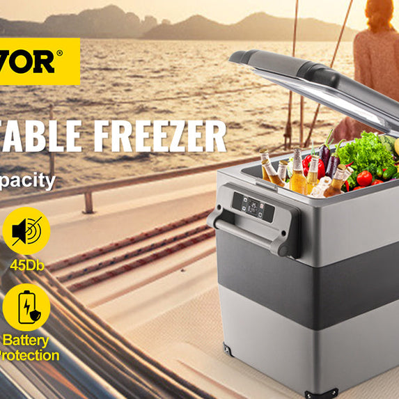 VEVOR 20L 22L 35L 45L 55L Car Refrigerator Mini Fridge Freezer Portable Compressor Cooler 12/24V DC 110-240V Ice Box for Camping