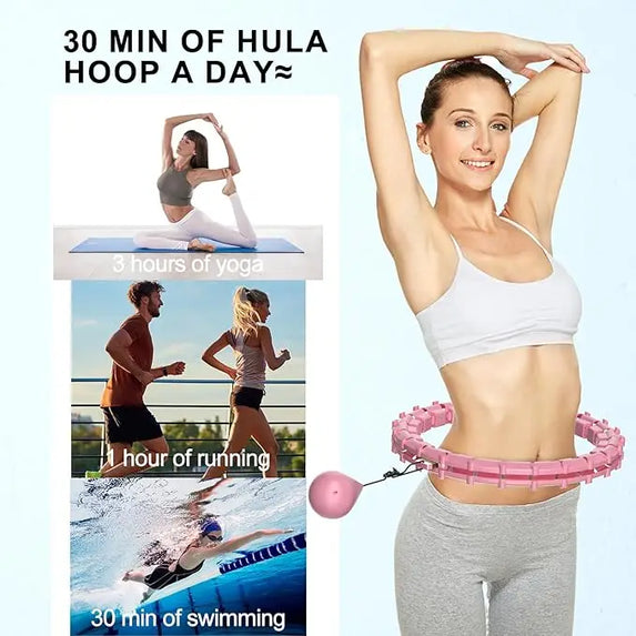 65" Weighted Hula Hoop - 2-in-1 Waist & Ab Workout