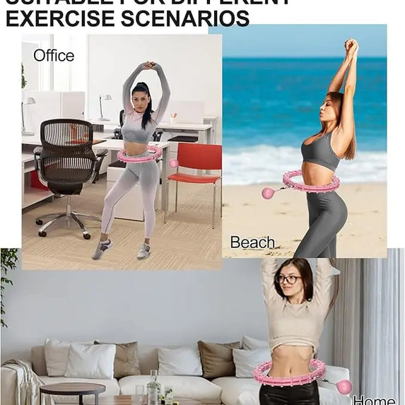 65" Weighted Hula Hoop - 2-in-1 Waist & Ab Workout