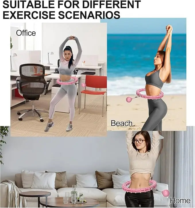 65" Weighted Hula Hoop - 2-in-1 Waist & Ab Workout