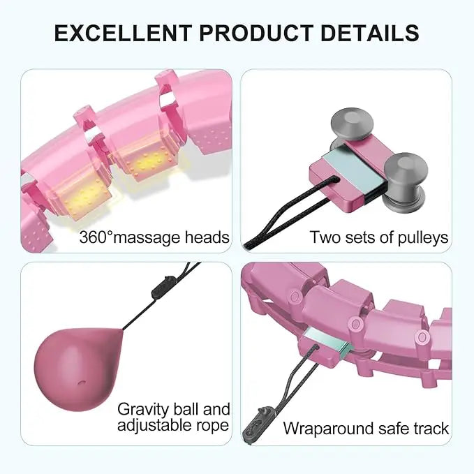 65" Weighted Hula Hoop - 2-in-1 Waist & Ab Workout