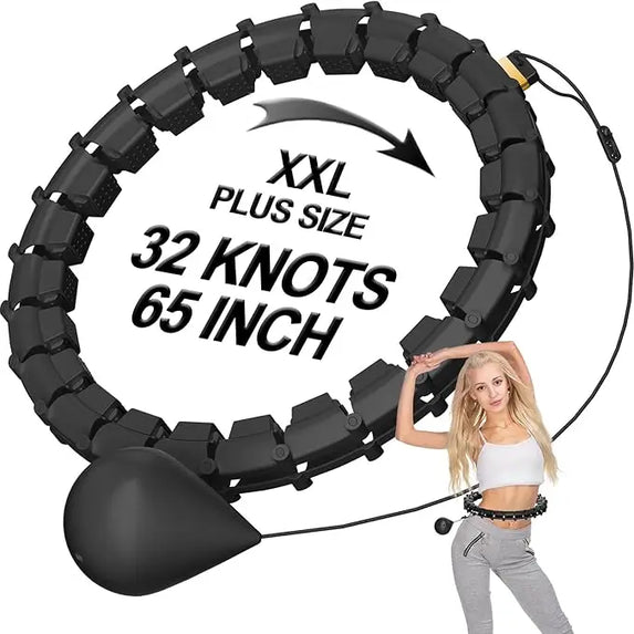 65" Weighted Hula Hoop - 2-in-1 Waist & Ab Workout