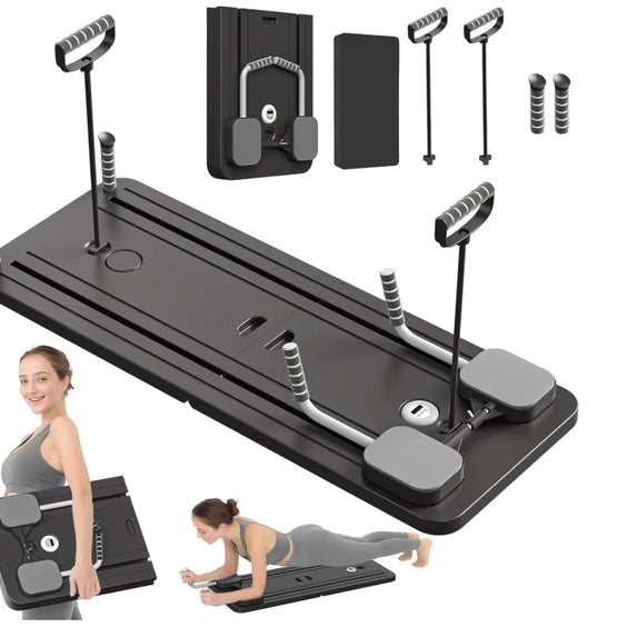 Pilates Board - Pilates Reformer Set, Multi-Purpose Foldable Pilates , 5 in 1 Pilates Sliding Board (Black)
