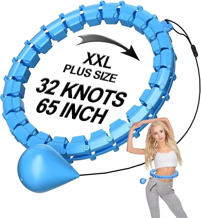 65" Weighted Hula Hoop - 2-in-1 Waist & Ab Workout