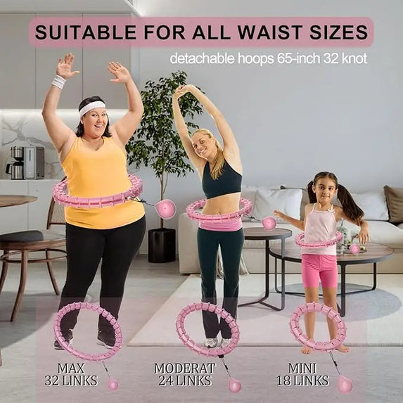 65" Weighted Hula Hoop - 2-in-1 Waist & Ab Workout