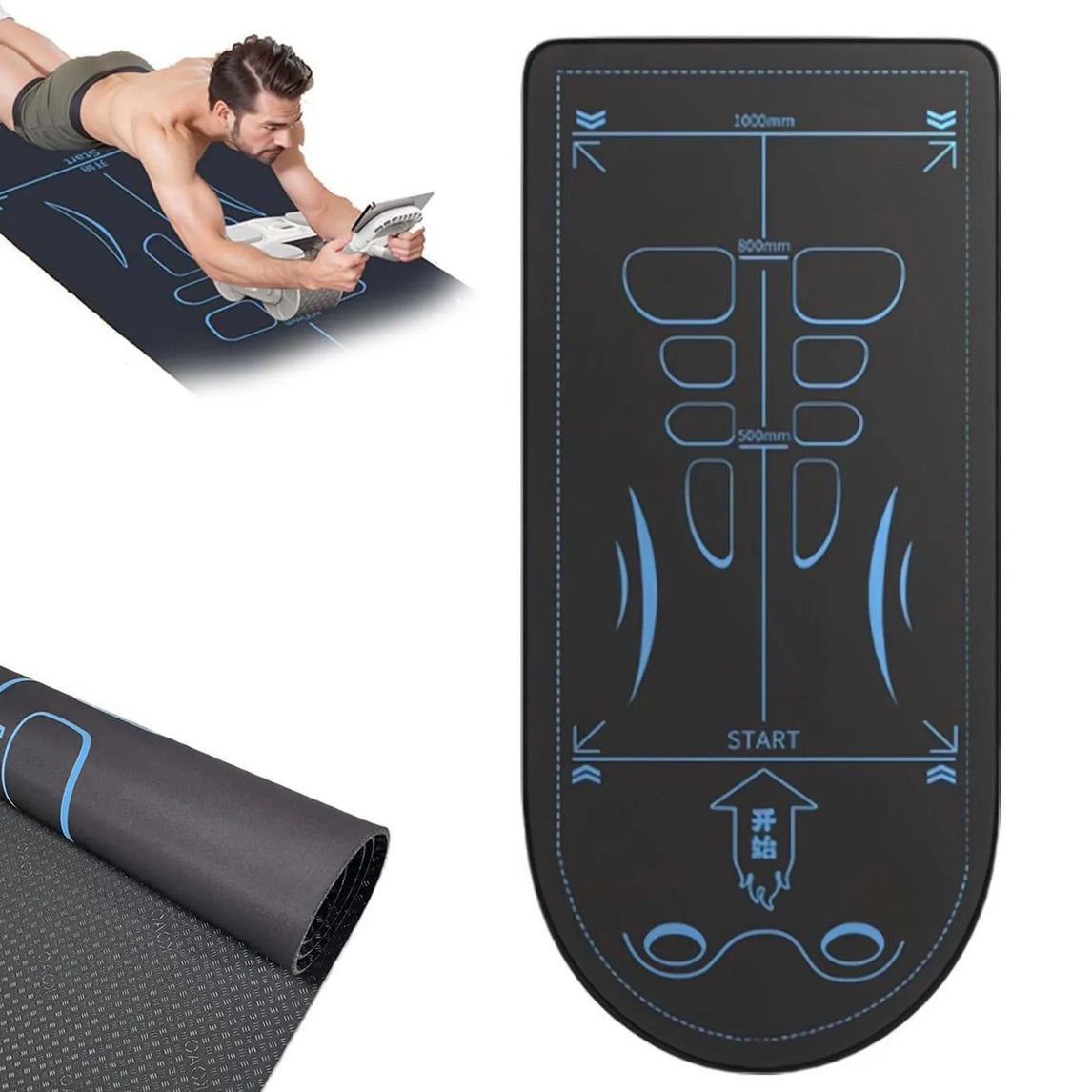 Yoga Mat For Abdominal Wheel Home Anti-Slip Shock Absorber Mute Fitness Exercise Floor Mat Reusable Thickened Kneeling Mat