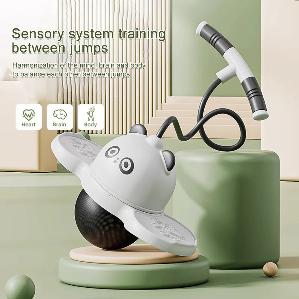 Panda Jumping Ball Exercise Balance Help Grow Tall Fitness Exercise Elastic Ball with Handle Outdoor Fun Bouncing Equipment