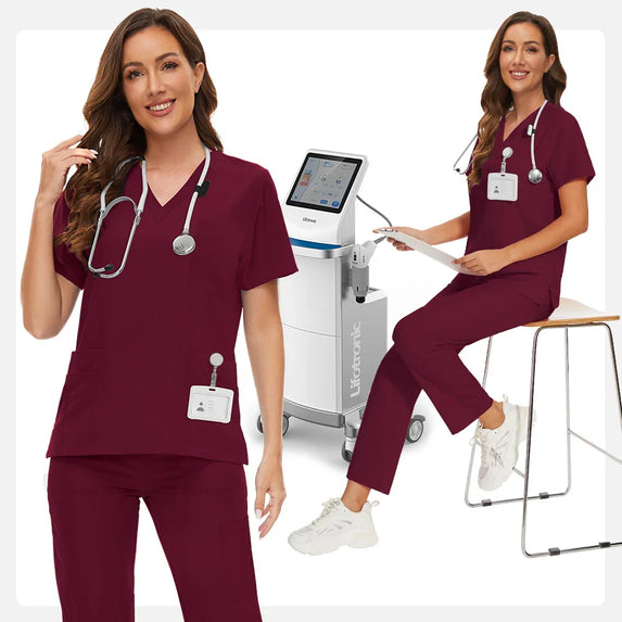 Anti Wrinkle Washable Soft Hospital Uniform Hot Sale Pet Vet Nurse Scrub Set Women Medical Scrubs Sets Women Medical Accessories