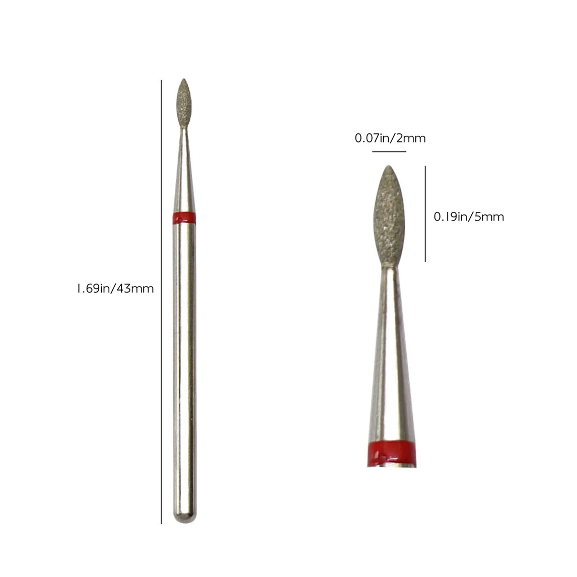 Flame Cone Cuticle Clean Nail Drill Bit 3/32'', Professional Safety Carbide Diamond Nail Bit Nail Cleaner for Cuticle Dead Skin