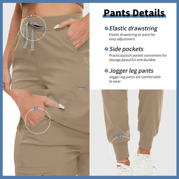 Hospital Scrub Sets Uniform Women Jogger Suit Nurse Accessories Medical Surgical Scrub Sets Pharmacy Healthcare Work Wear Unisex