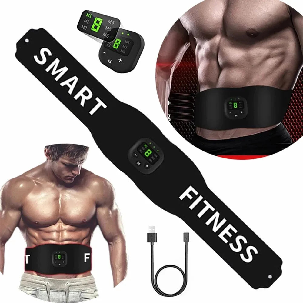 1pcs EMS Eletric Muscle Stimulator Abdominal Trainer 6 Modes Slimming Belt Vibrators Sports Equipment Massager For Body