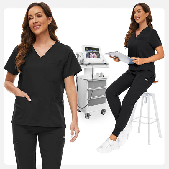 Hospital Scrub Sets Uniform Women Jogger Suit Nurse Accessories Medical Surgical Scrub Sets Pharmacy Healthcare Work Wear Unisex