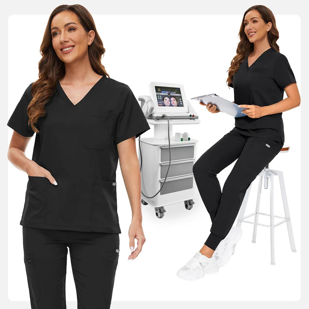 Hospital Scrub Sets Uniform Women Jogger Suit Nurse Accessories Medical Surgical Scrub Sets Pharmacy Healthcare Work Wear Unisex