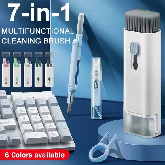 7-in-1 Computer Keyboard Cleaner Brush Kit Earphone Cleaning Pen for Headset IPad Phone Cleaning Tools Cleaner Keycap Puller Kit