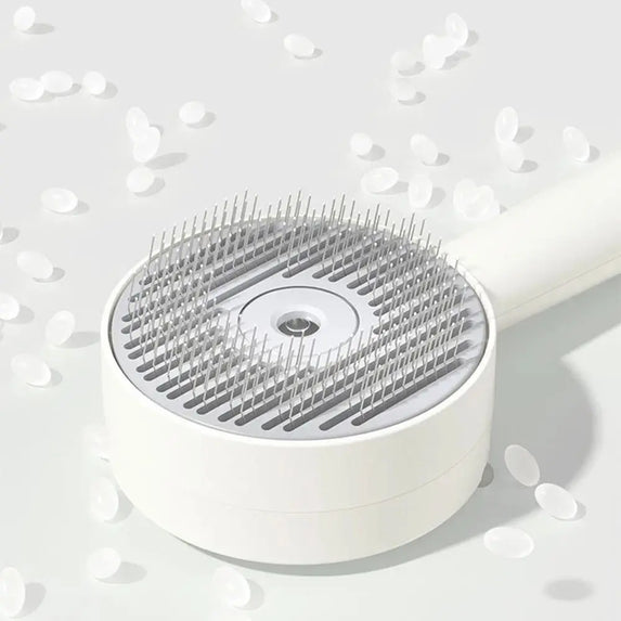 Anti-Static Pet Spray Hair Comb Massaging Demating Cat Steamy Shedding Brush Removes Loose Fur One-click Cleaning Button