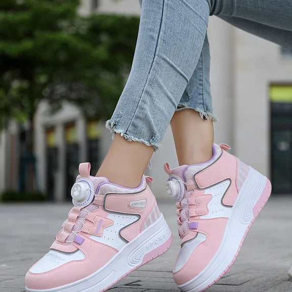 Children Junior Roller Skate Shoes Kids Sneakers with Two Boys Girls Wheels Shoes Running Adult Casual Boys Shoes size 31-42