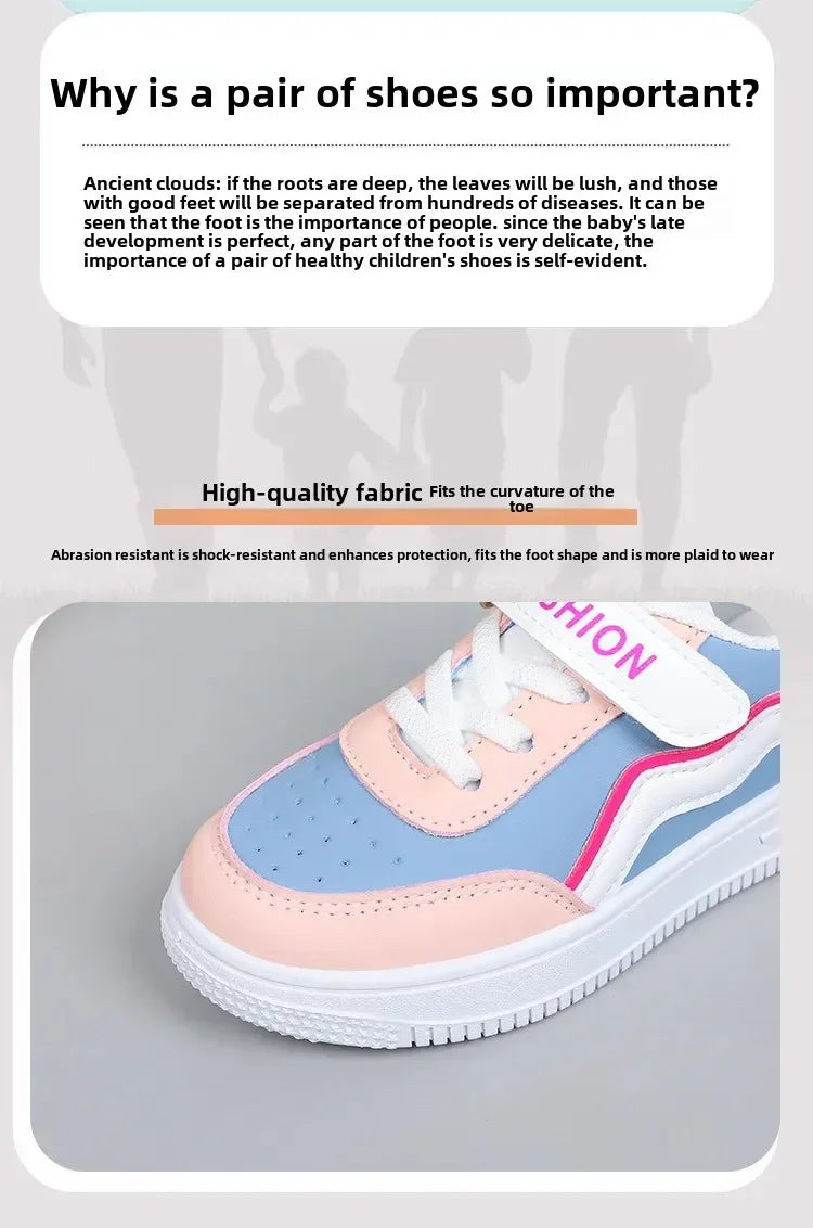 Girl's Fashion Non-slip Sneakers Purple New Casual Shoes Students Running Shoes Kids Children Girls Breathable Outdoor Shoes