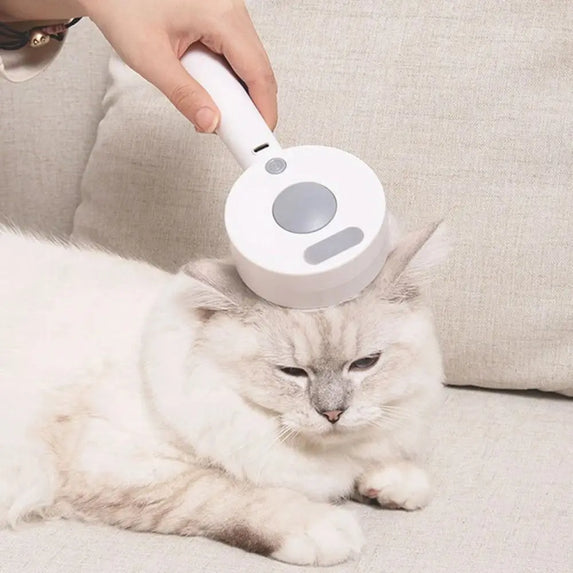 Anti-Static Pet Spray Hair Comb Massaging Demating Cat Steamy Shedding Brush Removes Loose Fur One-click Cleaning Button