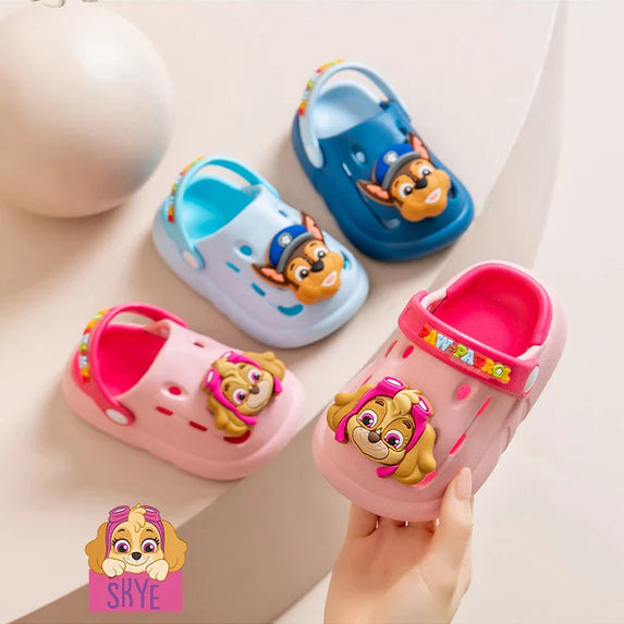 PAW PATROL Kids' Garden Shoes Boy and Girl Indoor Non-slip Soft Sole Slippers Breathable Deodorant Cute Cartoon Bow-Top Sandals