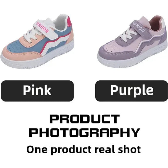 Girl's Fashion Non-slip Sneakers Purple New Casual Shoes Students Running Shoes Kids Children Girls Breathable Outdoor Shoes