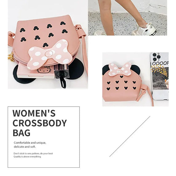 Women Fashion Cute Cartoon Mini Bag Portable Travel Crossbody Bag Simple Adjustable Shoulder Bag